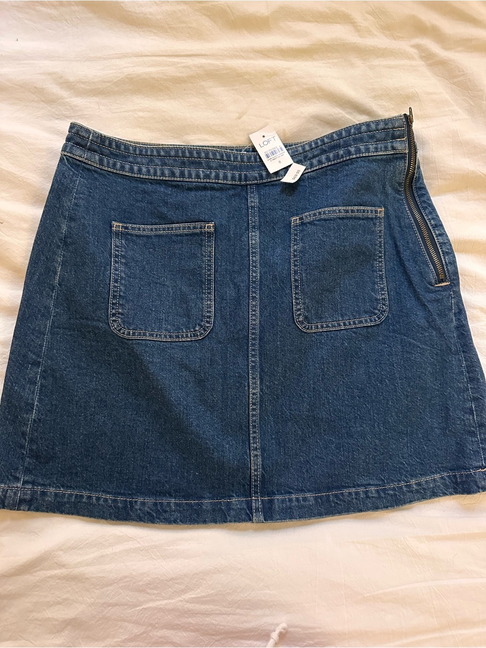 NWT LOFT Dark Blue Denim Skirt Size 8